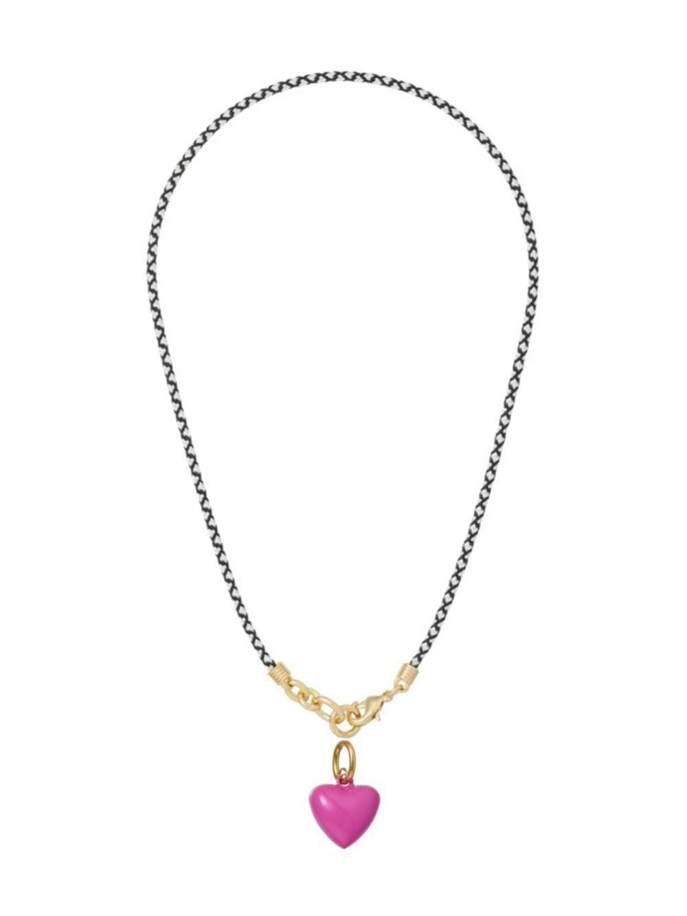 Roxanne Assoulin The Itsy Bitsy Happy Cord Charm Necklace Salt & Pepper Magenta